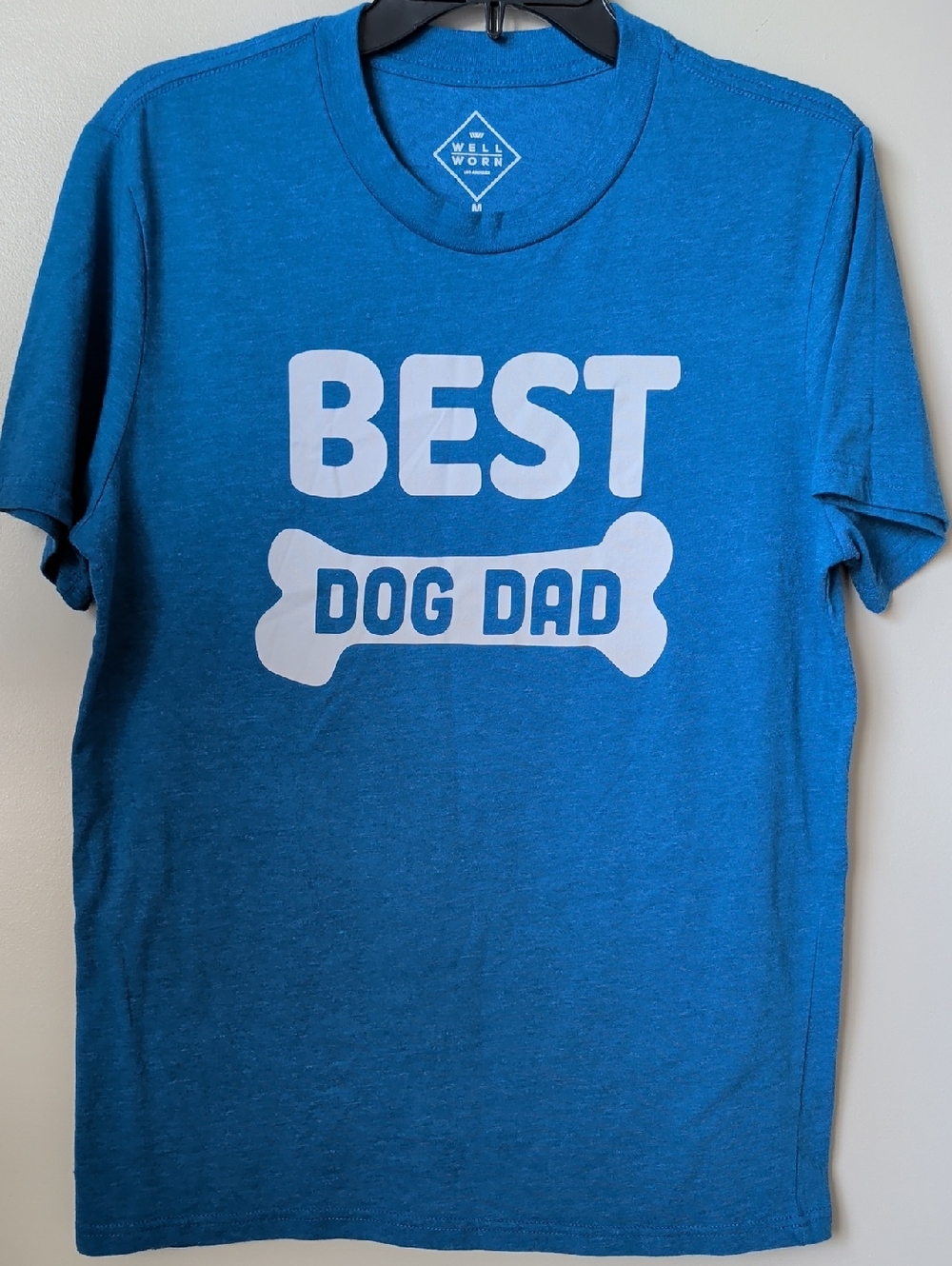 Well Worn Blue BEST DOG DAD Graphic Tee (60% Cotton/40% Poly) M